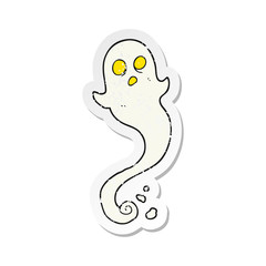 retro distressed sticker of a cartoon halloween ghost