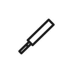 cricket bat outline vector icon