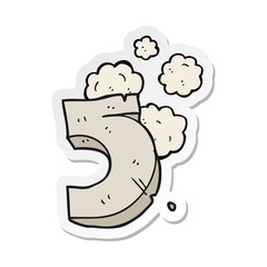 sticker of a cartoon stone number five