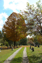 Cemetery in Vermont in Fall