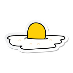 sticker of a quirky hand drawn cartoon fried egg