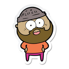 Obraz premium sticker of a cartoon bearded man