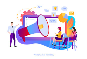 Web design training for designers and app coders. People learn to create content.