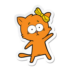sticker of a cartoon cat