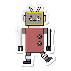 sticker of a cute cartoon robot