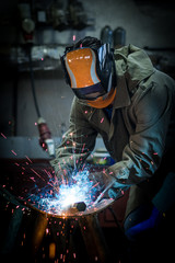 industrial worker welding