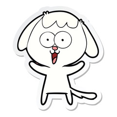 sticker of a cute cartoon dog