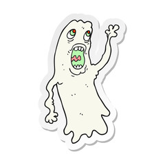 sticker of a cartoon ghost