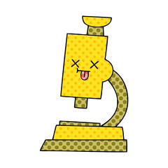 comic book style cartoon microscope