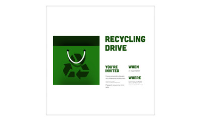 Recycling Drive Invitation Design with Where and When Details