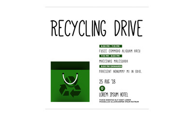 Recycling Drive Invitation Design with Where and When Details