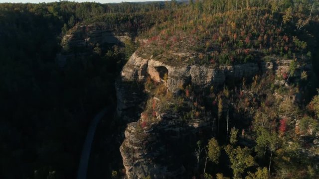 Rock formation in Slade, Kentucky, aerial