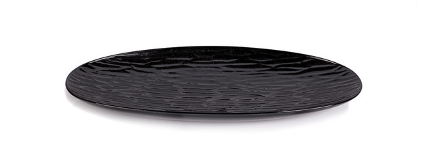 Black plate isolated on white background