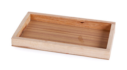 wooden tray on a white background.