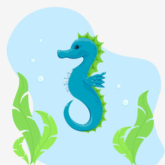 Obraz premium Sea Horse Under Water