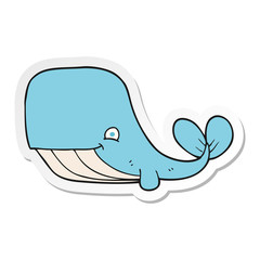 sticker of a cartoon happy whale