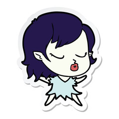 sticker of a cute cartoon vampire girl