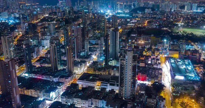Timelapse of Hong Kong cityscape at night