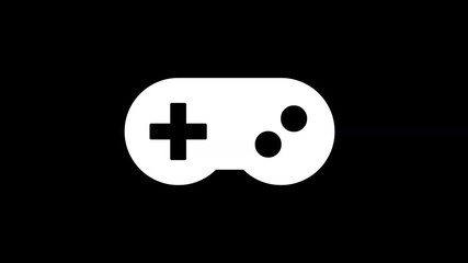 From the Glitch effect arises gamepad symbol. Then the TV turns off. Alpha channel Premultiplied - Matted with color black - Powered by Adobe