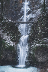 Multnomah Falls in winter time