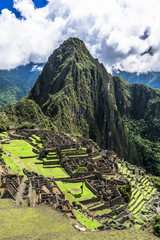 Vertical panorama of Machu Picchu