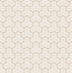 Seamless traditional Japanese geometric ornament .Golden color lines.