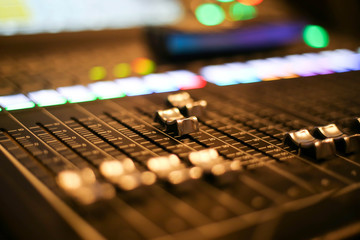 Equipment for sound mixer control in studio TV station, Audio and Video Production Switcher of...