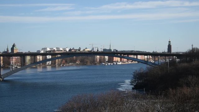  Commuting boat in Stockholm a spring day