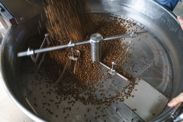 Coffee roasting machine process.