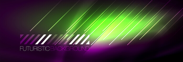 Shiny glowing lights neon color design background