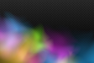 Colorful realistic cloud on a transparent background. Multicolored fog. Abstract modern stylish effect. Holi. Indian festival of colors. Vector illustration