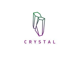 Logotype abstract geometric mineral linear crystal