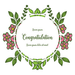 Vector illustration greeting card congratulation with floral frame design hand drawn