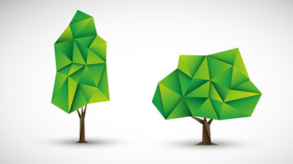 drzewa origami wektor
