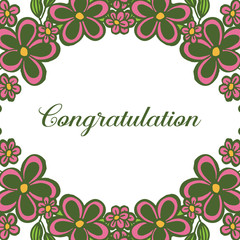 Vector illustration pattern flower frame for lettering congratulation hand drawn
