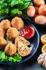 Coxinha. Fried croquette with chicken
