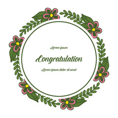 Vector illustration flower frame art for greeting card congratulation hand drawn