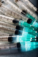 Syringes close up