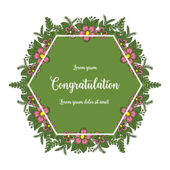 Vector illustration greeting congratulation with decorative frame flower hand drawn