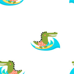 cartoon crocodile pattern