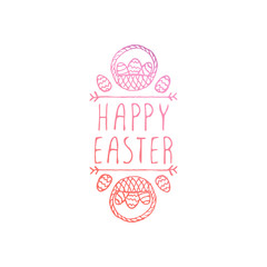 Handdrawn Typographic Easter Element on White Background