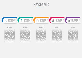 Business infographic labels template with 5 options.Creative concept for infographic..