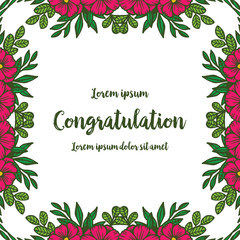 Obraz premium Vector illustration greeting congratulation with floral frame style hand drawn