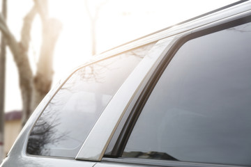 Obraz premium Modern car with clean windows, closeup