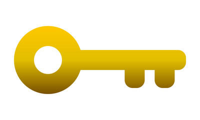 Key symbol icon - golden gradient, isolated - vector