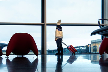 Girl waiting at the airport