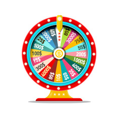 Wheel of Fortune Vector Symbol. Money Game Icon. Casino Lottery Concept.