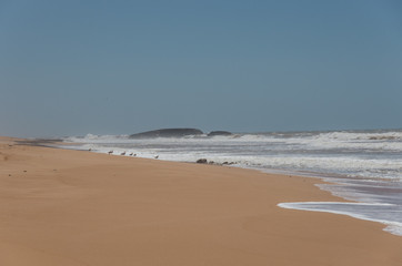 Atlantic ocean sand beach on central Morocco, near Safi town.