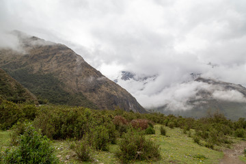Fototapeta na wymiar panoramic view,Vinicunca, Seven Colors Mountain,Seven Colors Mountain,Trekking,Cusco, Perú.