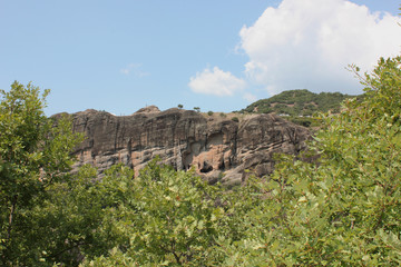 Landscape of Meteora rock formation Kalambaka Greece